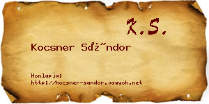 Kocsner Sándor névjegykártya